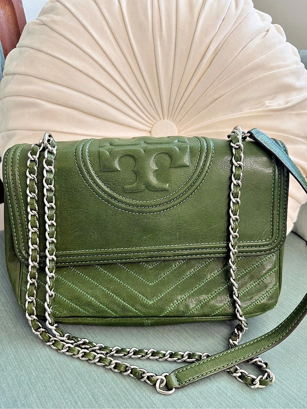 Tory Burch Fleming Soft Convertible Shoulder Bag Green